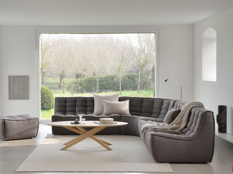 N701 Sofa - Round Corner - Dark Grey