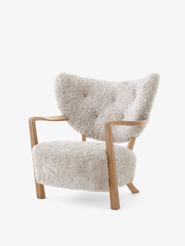 Wulff Lounge Chair - Sheepskin Moonlight 17mm - Oak