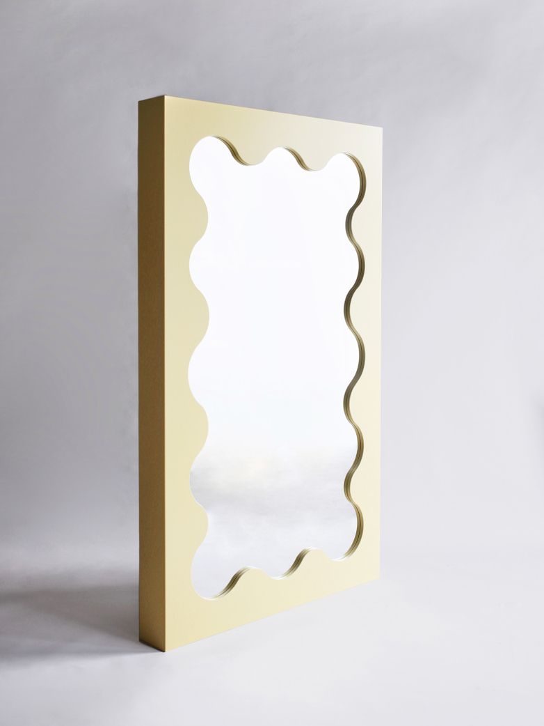 Curvy Mirror - Light Yellow