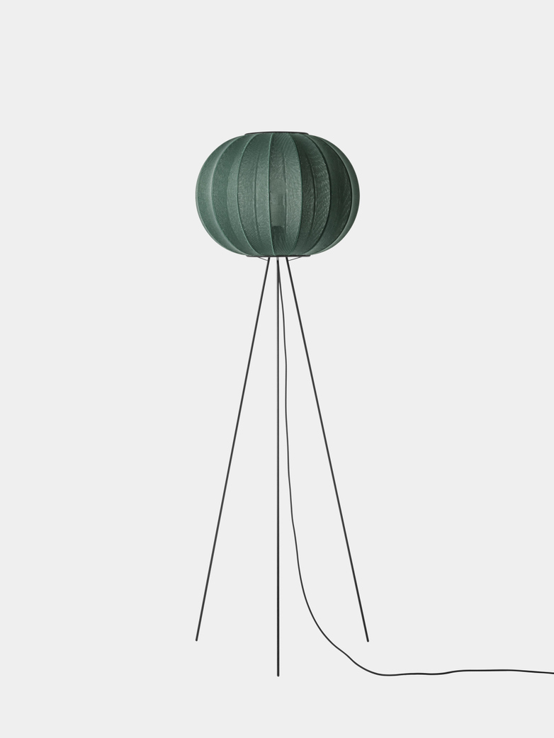 Knit-Wit Round Floor Lamp High 45 - Tweed Green