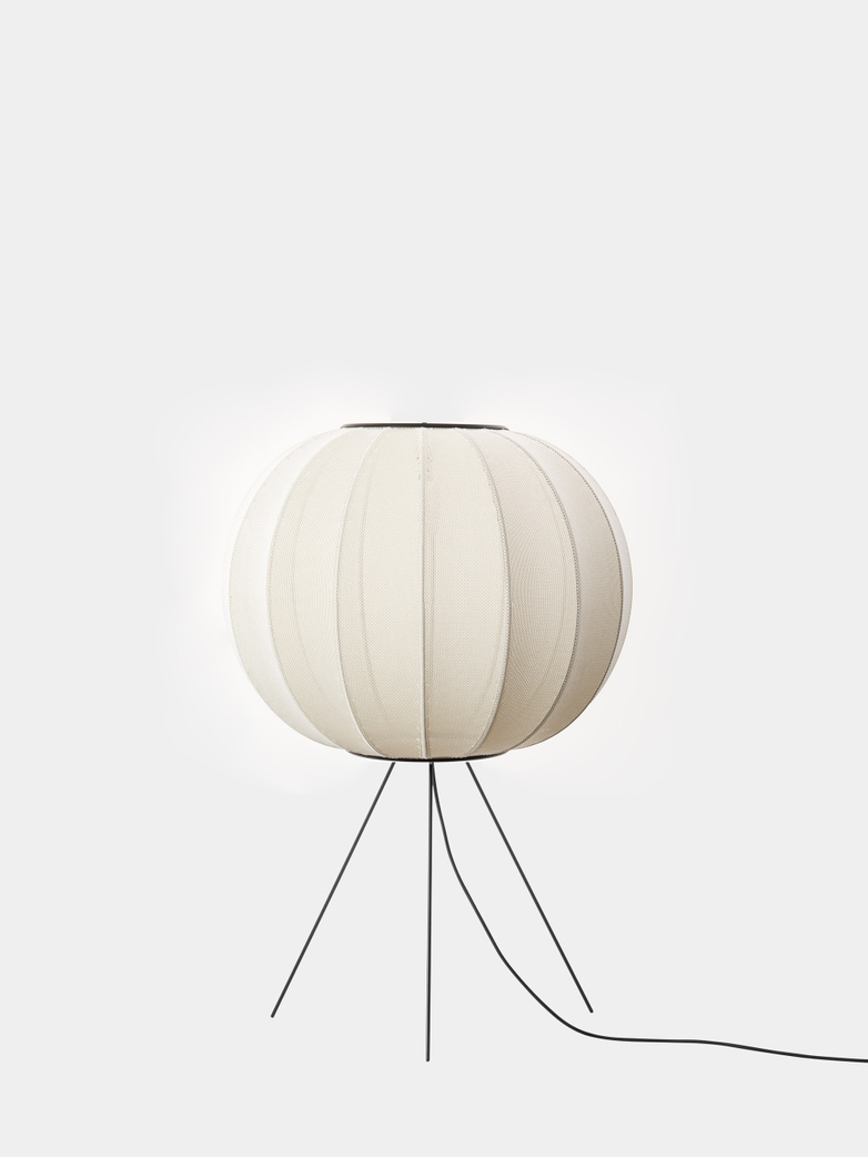 Knit-Wit Round Floor Lamp 60 - Pearl White