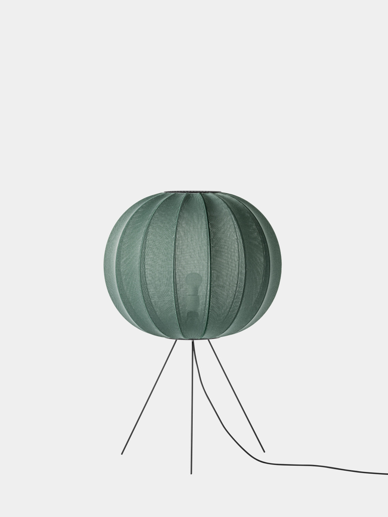 Knit-Wit Round Floor Lamp 60 - Tweed Green