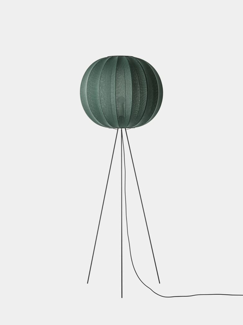 Knit-Wit Round Floor Lamp High 60 - Tweed Green