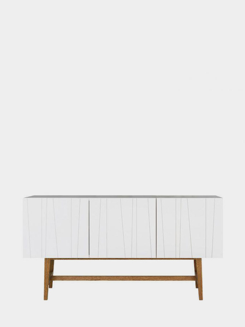 Vass 40:135 Stand - White - Black Walnut Stained Oak