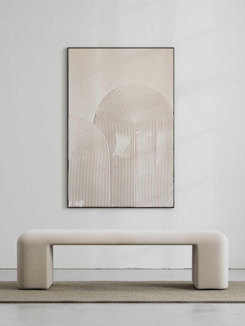LA Bench - Velvet True Greige - 160 cm