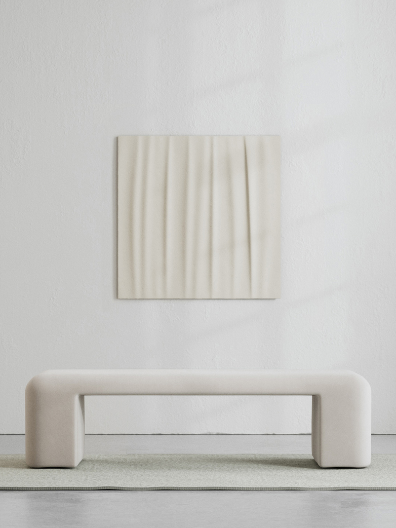 LA Bench - Velvet Bone White - 160 cm