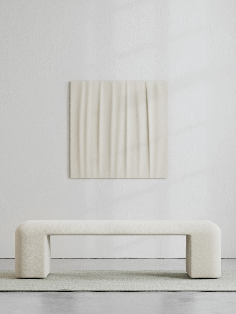 LA Bench - Bouclé Off White - 160 cm