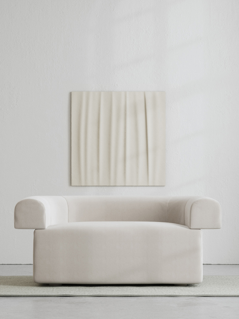 LA Loveseat - Velvet Bone White