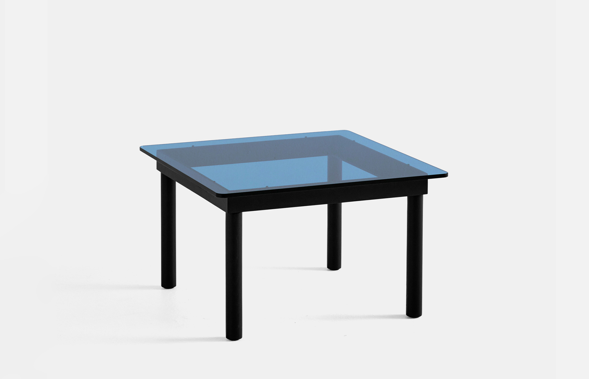 Hay — Kofi Coffee Table Black Lacquered Oak/Blue Tinted Glass 60 x 60 cm — undefined