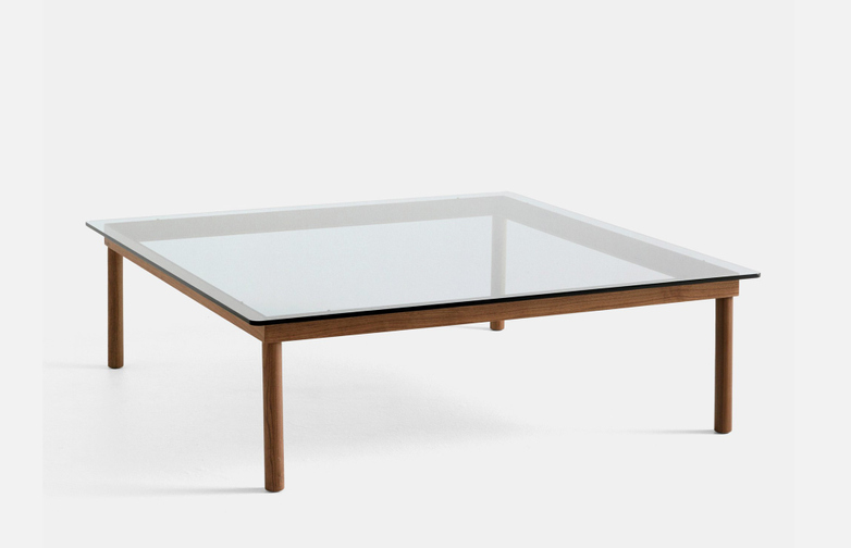 Kofi Coffee Table - Lacquered Walnut/Clear Glass - 120 x 120 cm