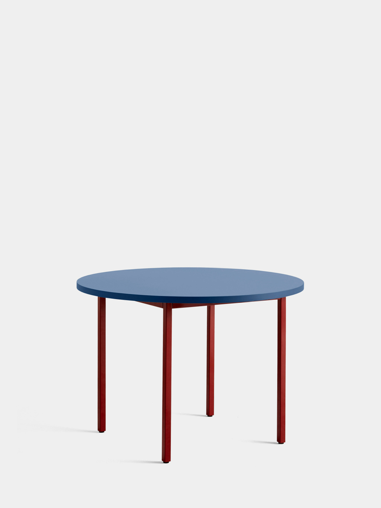 Two-Colour Table - Maroon Red/Blue - 105 cm