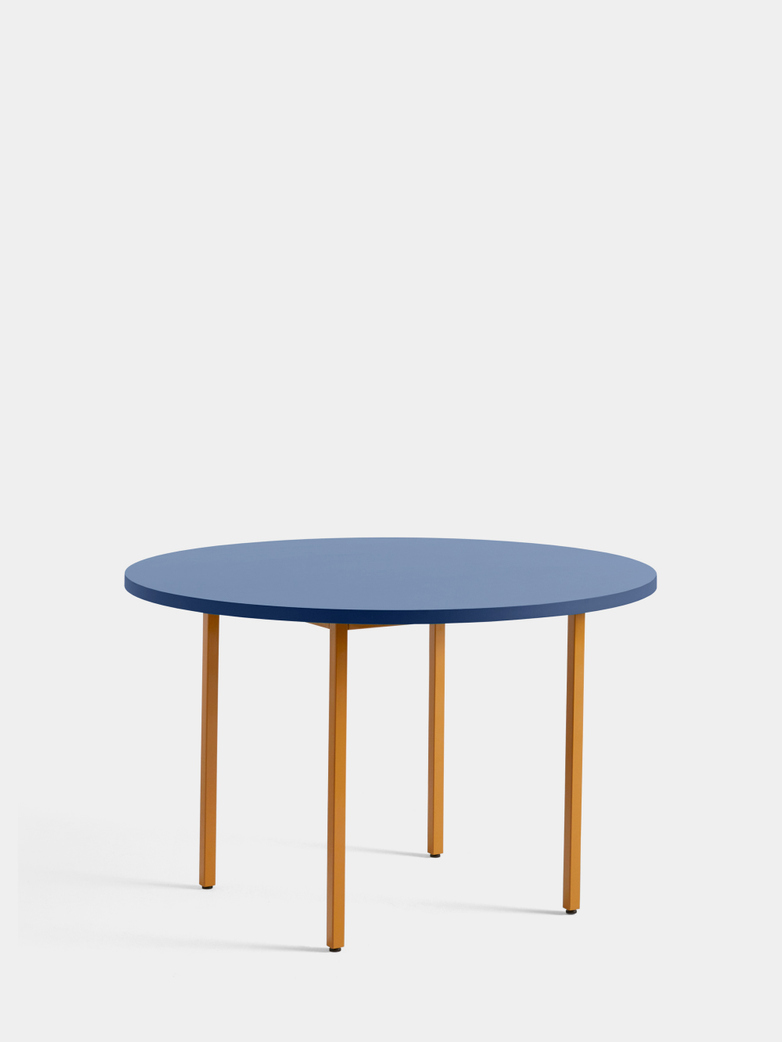 Two-Colour Table - Ochre/Blue - 120 cm