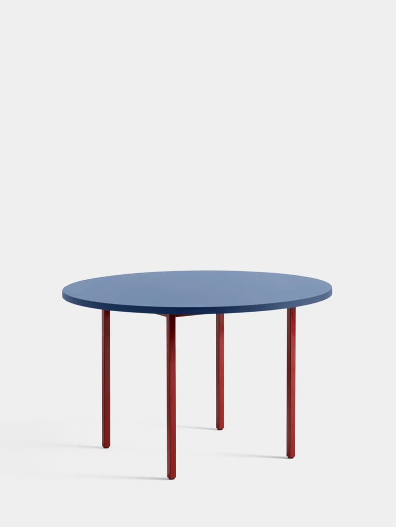 Two-Colour Table - Maroon Red/Blue - 120 cm