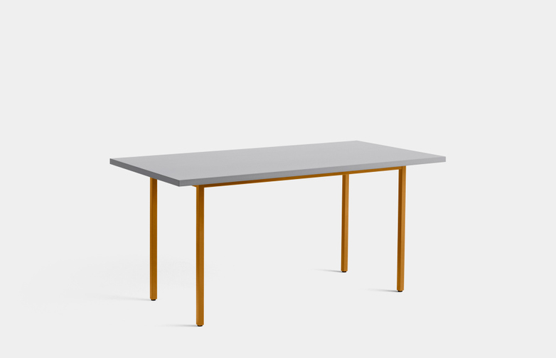 Two-Colour Table - Ochre/Light Grey - 160 x 82 cm