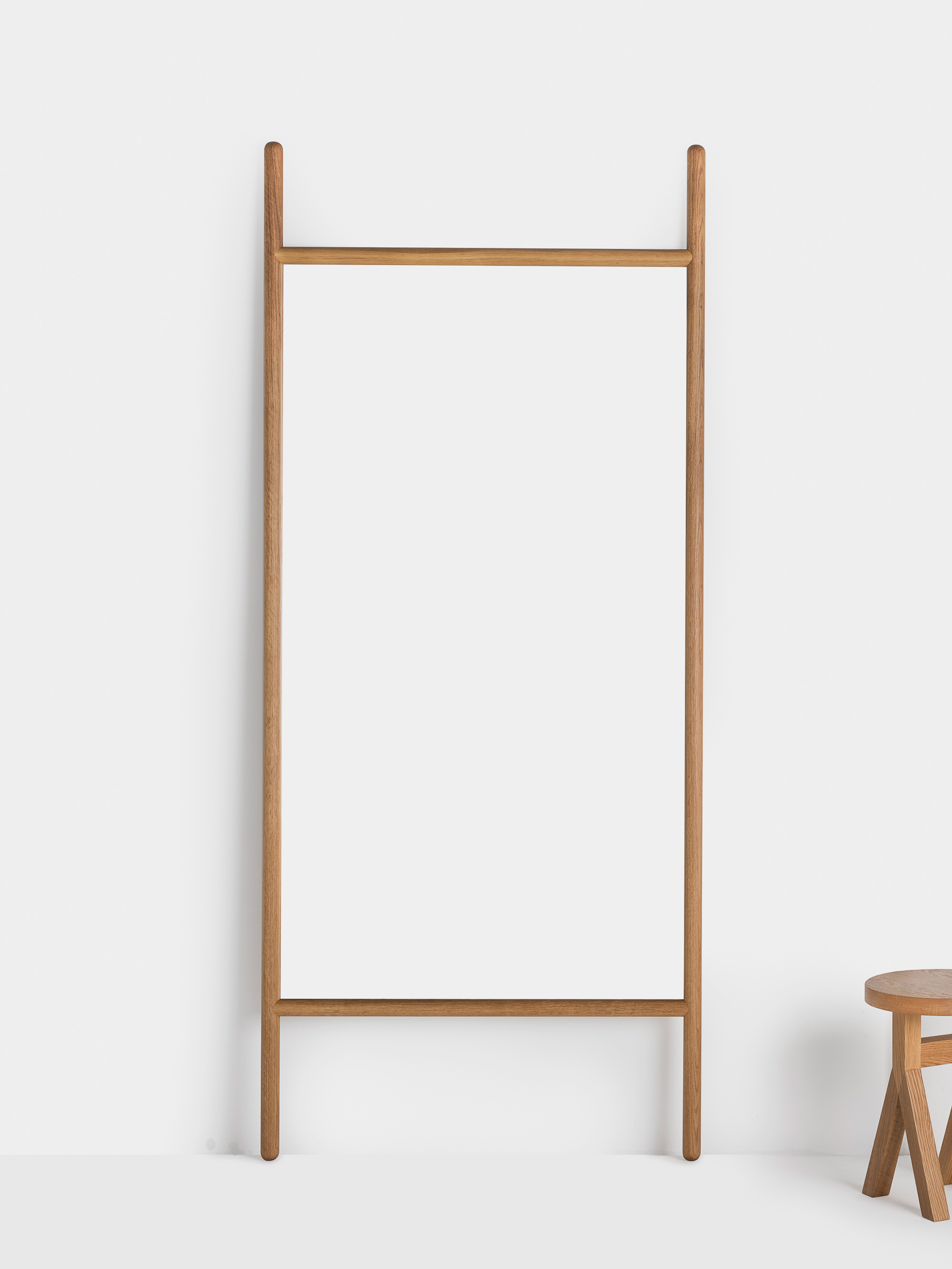 40220 344826f9ed 757l Extend Mirror By Neriandhu In Danish Oiled Oak With Commune Stool Whitebrkgrnd Portrait