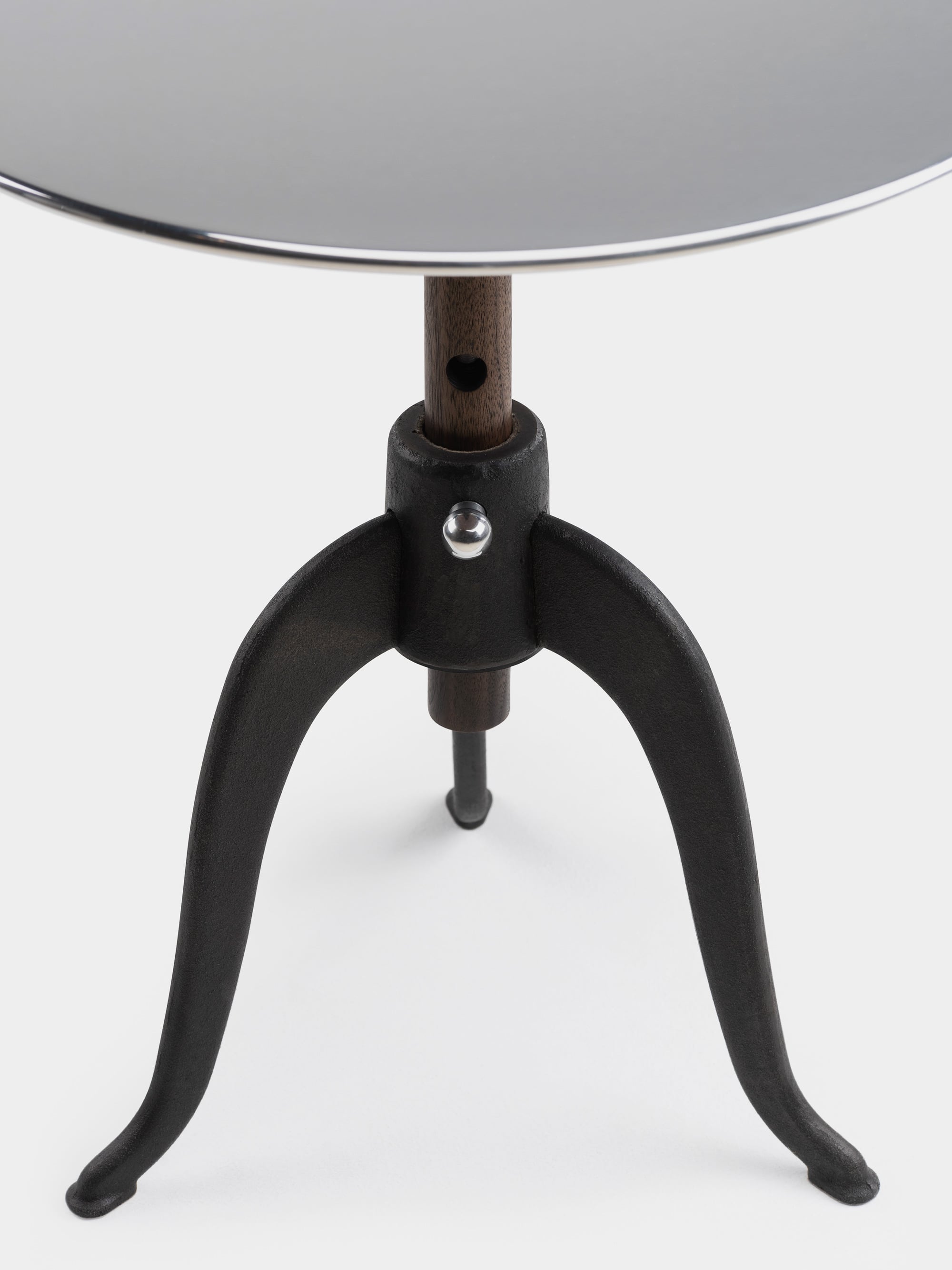 40305 0dd9135bbf 459 Sidekicks Height Adjustable Table By Studioilse In Black Oiled Walnut Detail1 Whitebkgrnd Portrait