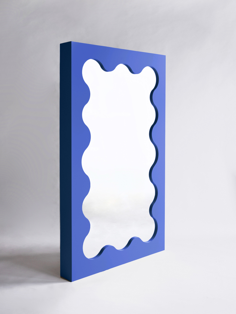 Curvy Mirror - Cobalt Blue