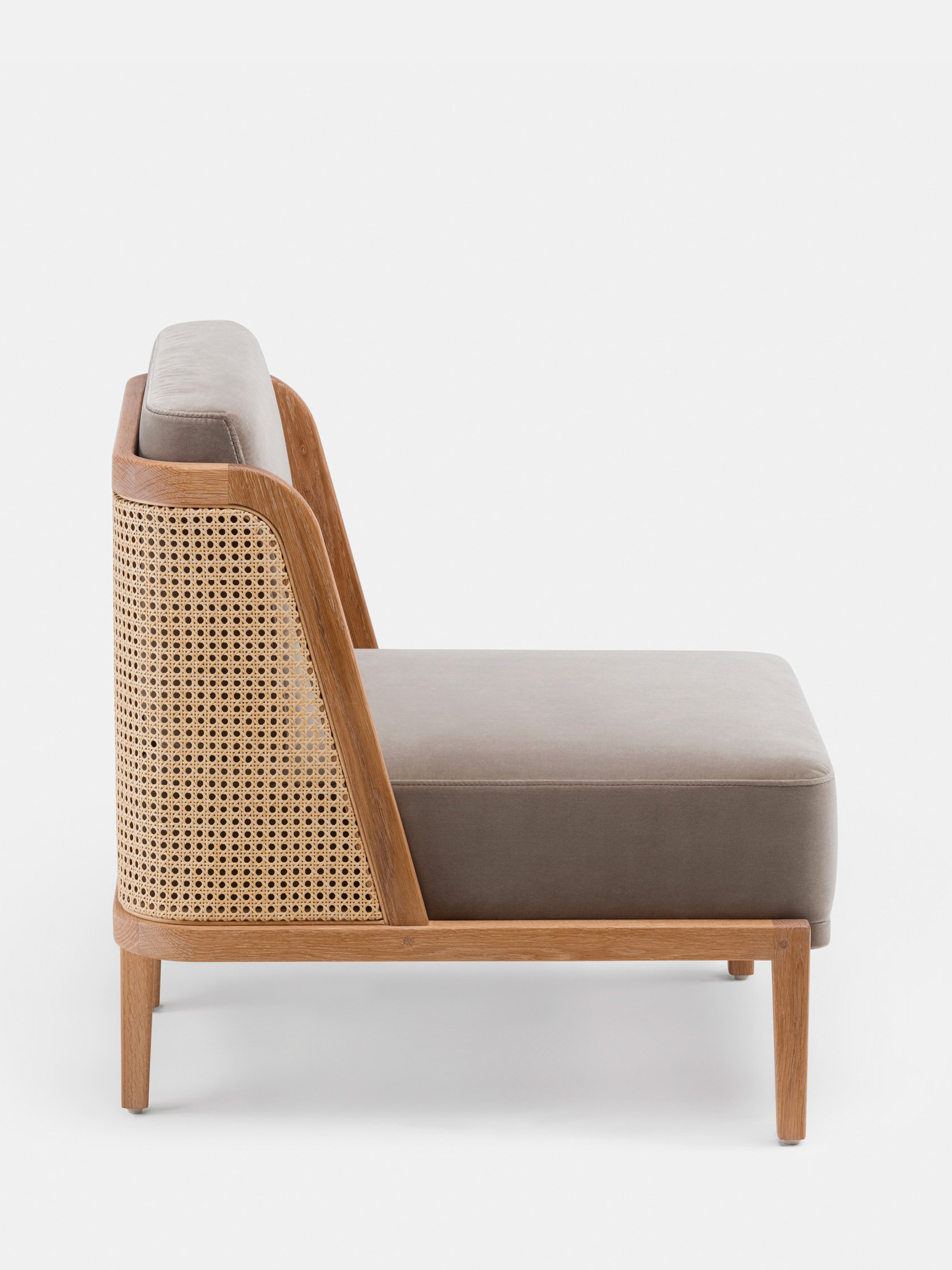 40592 8cca9e56c2 40362 77dcc2f9df 270 Throne Lounge Chair With Rattan By Autoban In Danish Oiled Oak And Harald 3 143 Fabric Side Whitebkgrnd Zoom Portrait