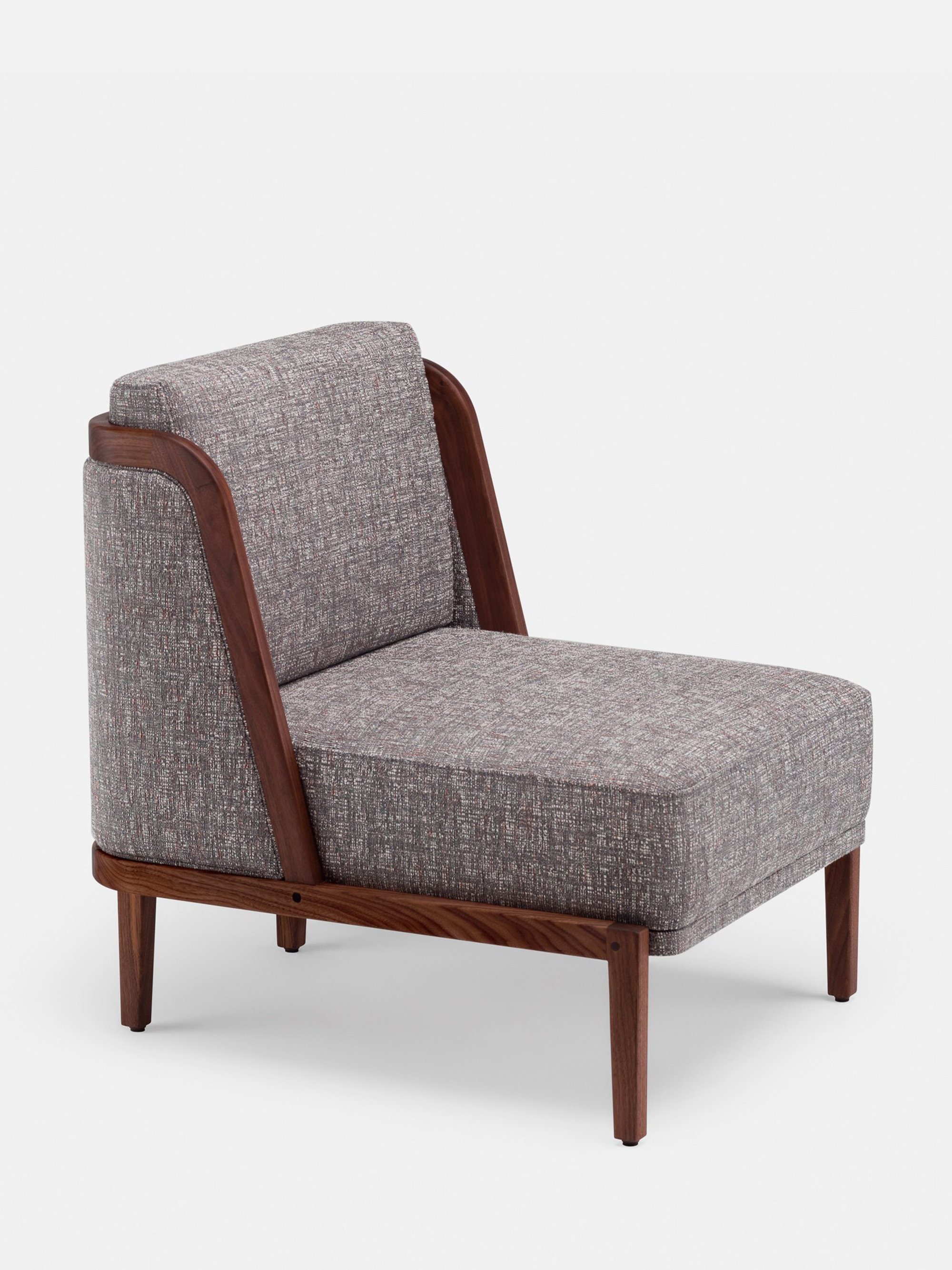 40593 91af195239 40361 A4bd82cb31 269 Throne Lounge Chair With Upholstery By Autoban For De La Espada In Danish Oiled Walnut And Sonar 3 153 Whitebkgrnd Zoom Portrait