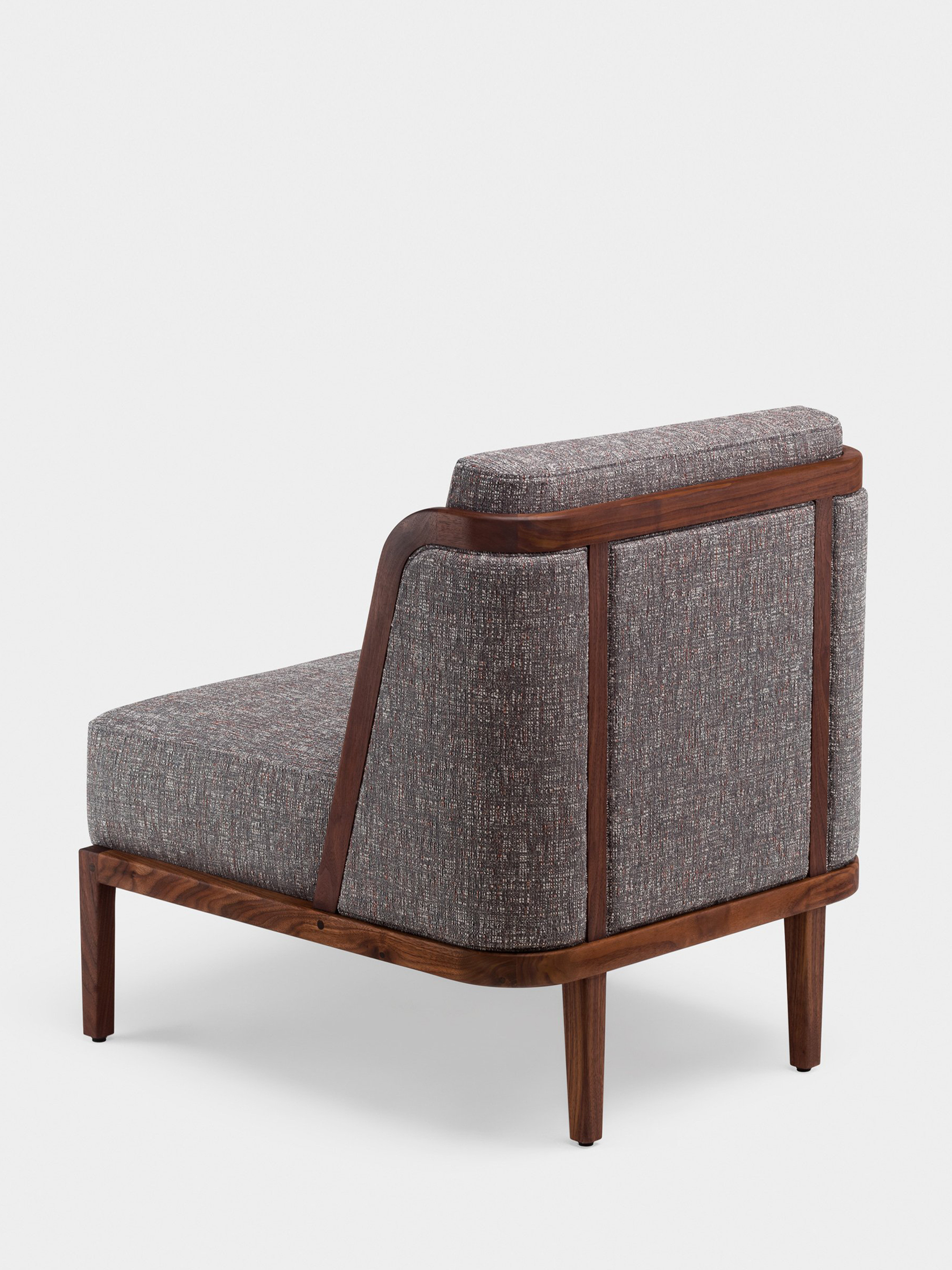 40593 F81d436285 40361 0703a80c49 269 Throne Lounge Chair With Upholstery By Autoban For De La Espada In Danish Oiled Walnut And Sonar 3 153 Back Whitebkgrnd Zoom Portrait