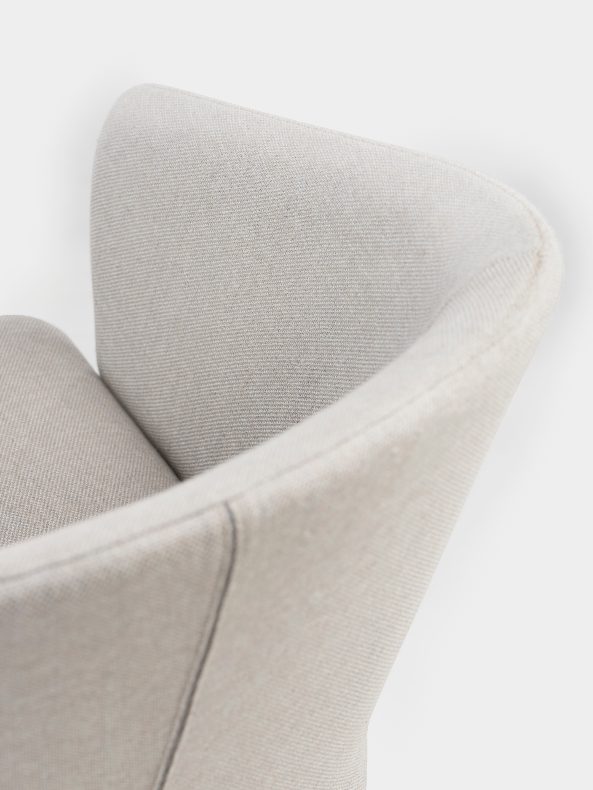 40609 29642b7c89 407 Saia Lounge Chair By Matthew Hilton In Oxidised Oak And Sunniva 2 717 Fabric Detail6 Whitebkgrnd Portrait