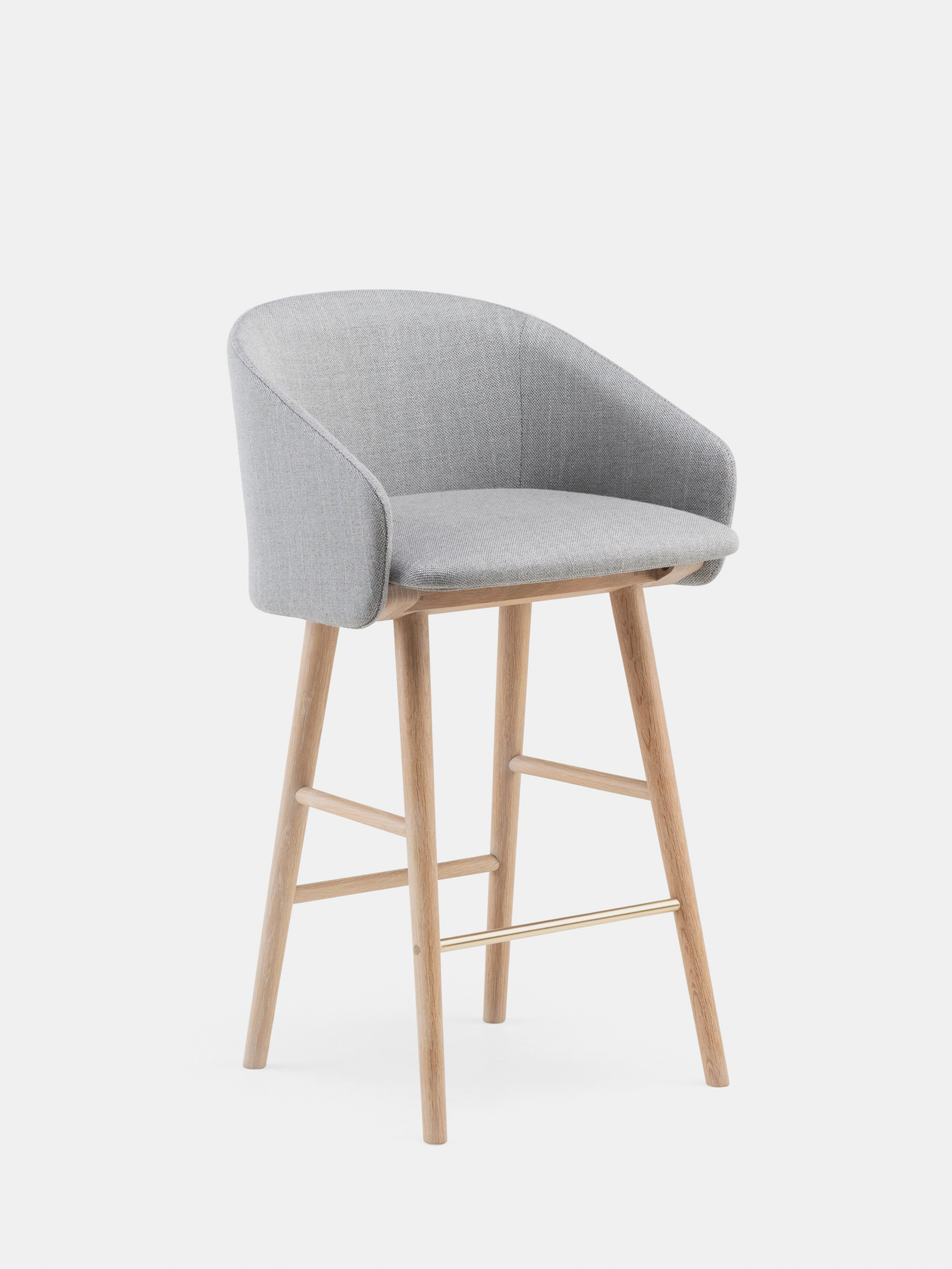 40618 408e15ea06 Saia Breakfast Barstool By Matthew Hilton In White Oiled Oak And Sunniva 2 242 Fabric Whitebkgrnd Zoom Portrait