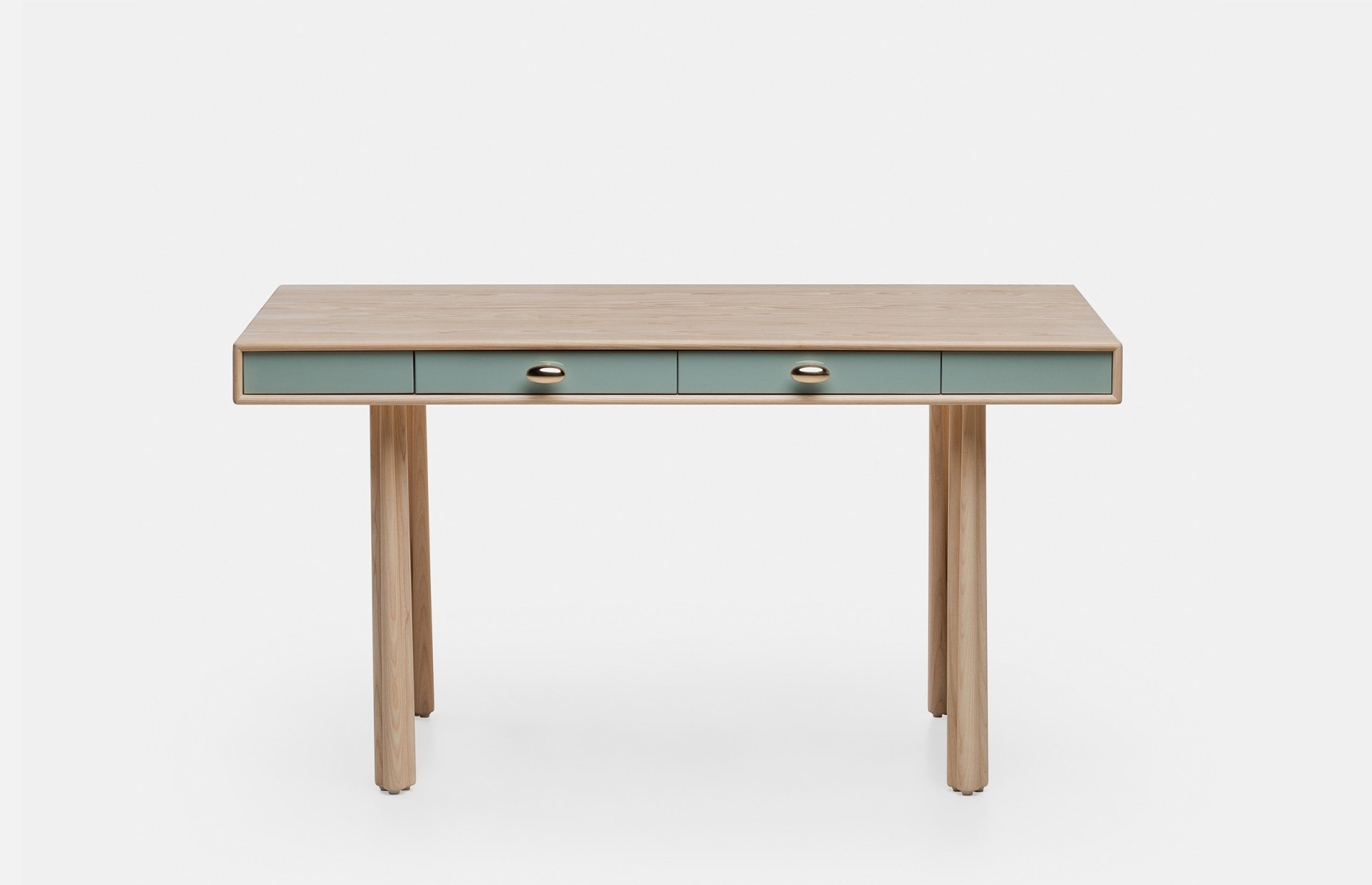 40645 F9242947e6 Ash 40193 942bae2411 060 Elliot Desk Dressing Table By Jason Miller In White Oiled Oak And Painted Hdf Lagoon Gloss Front Whitebkgrnd Zoom Portrait