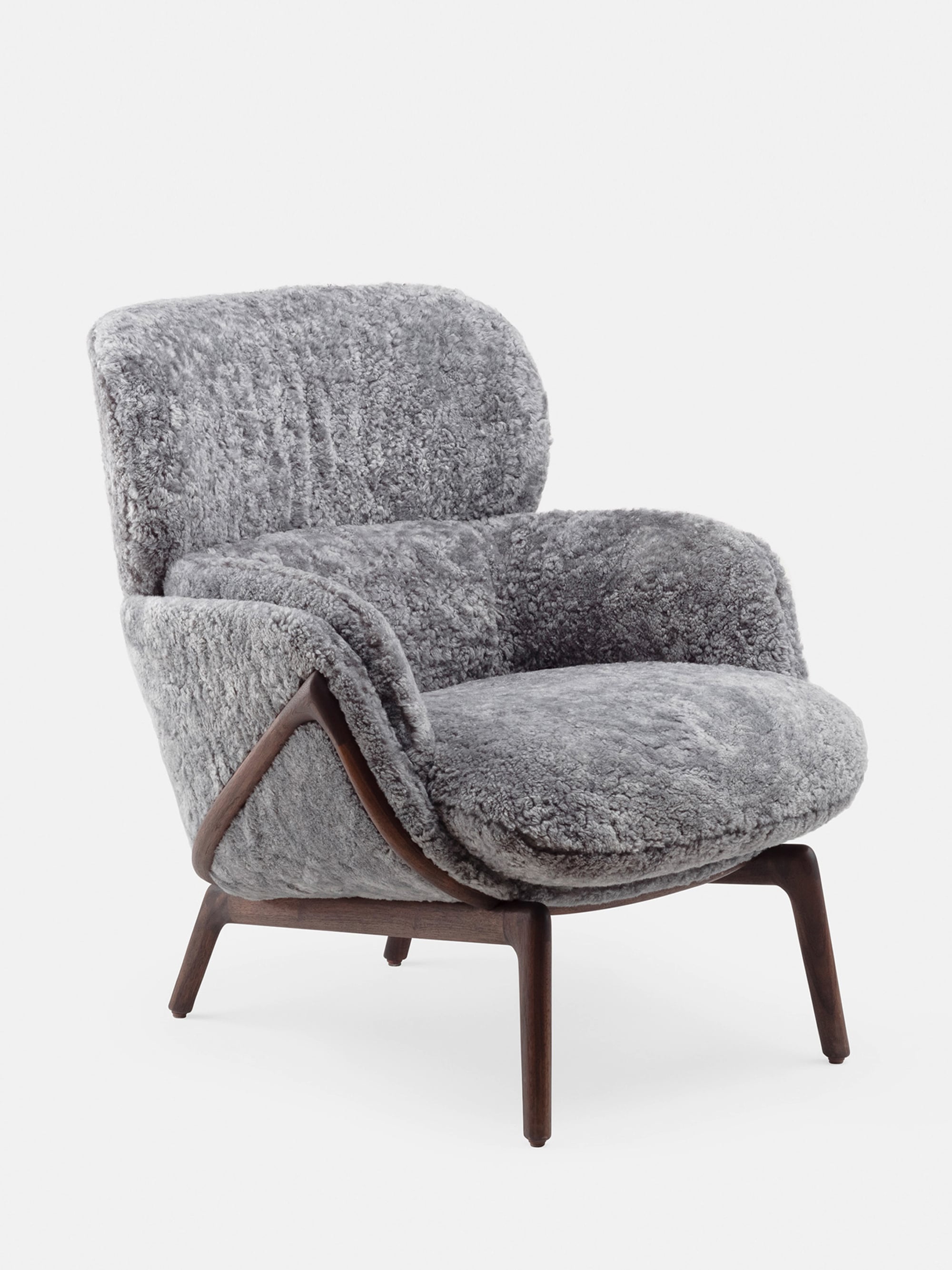 40679 F54857eb2a 40679 E3528dca35 101 Elysia Lounge Chair By Luca Nichetto In Black Oiled Walnut And Scandinavian Grey Curly Sheepskin Zoom Portrait