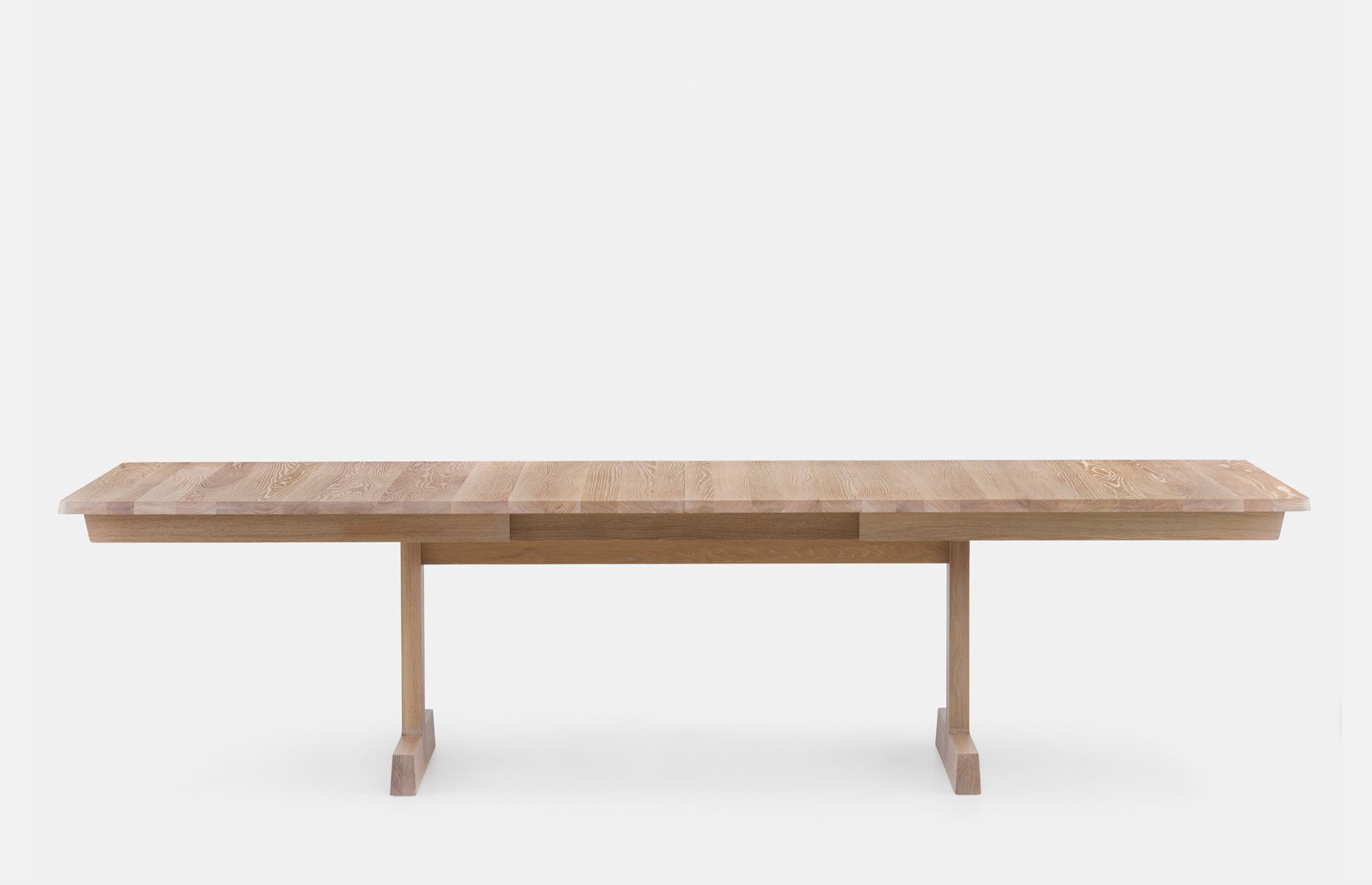 40688 C812e97e8c 40688 0ada010e08 405 Refectory Extending Table By Matthew Hilton In White Oiled Oak Two Leaves Front Whitebkgrnd Zoom Portrait
