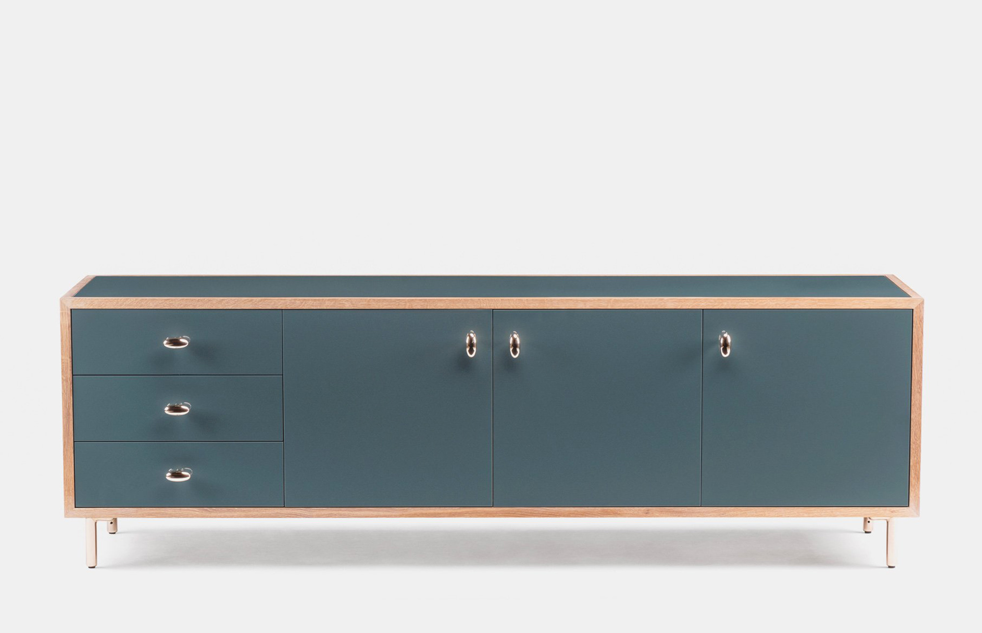 40726 D44f99b246 40726 7eee0a0077 052f Classon Sideboard By Jason Miller In White Oiled Oak And Bay Painted Hdf Front Whitebkgrnd Zoom Portrait