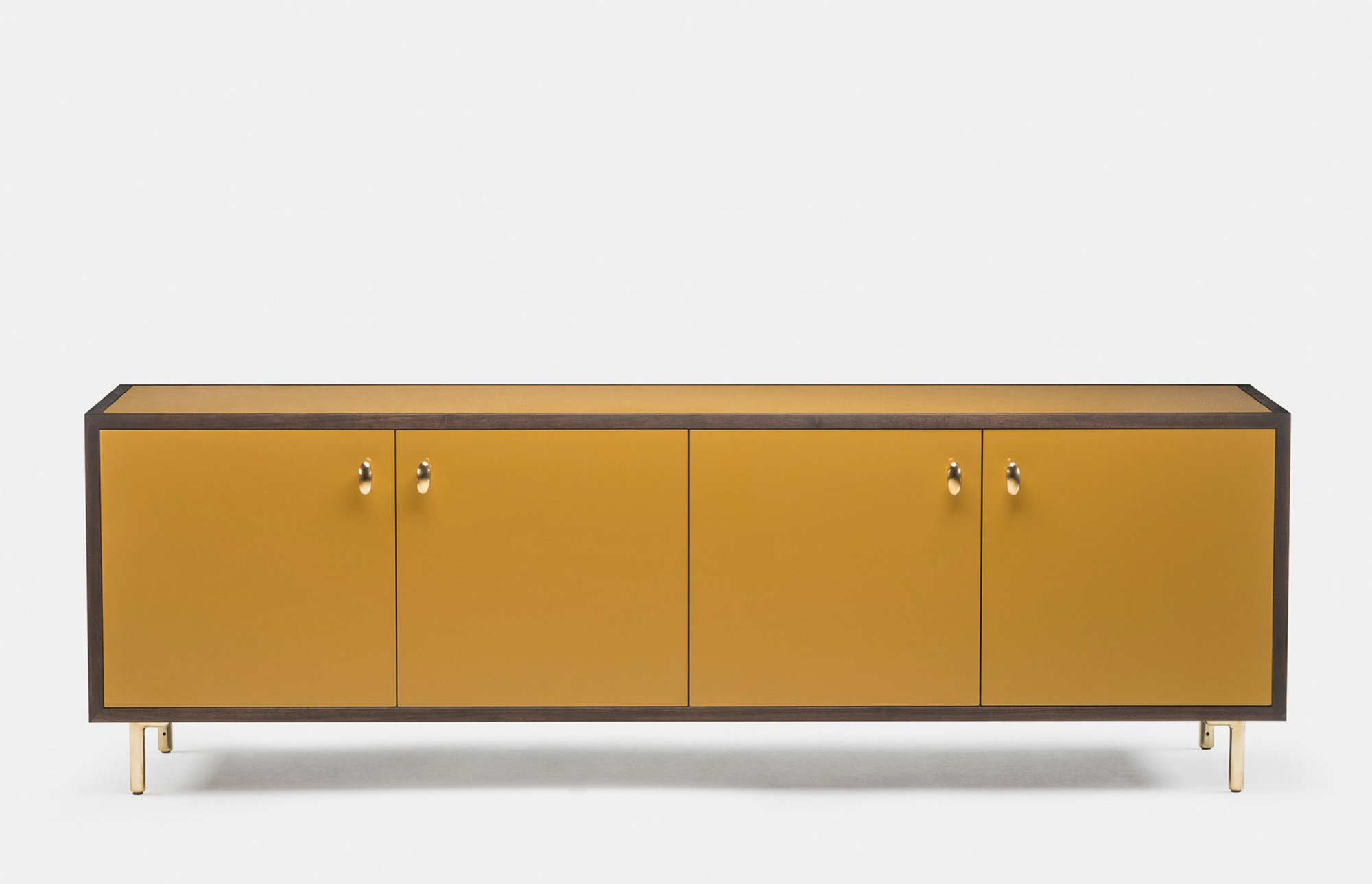 40728 F85521d2ba 40728 A56ccce317 052 Classon Sideboard By Jason Miller In Black Oiled Walnut And Ochre Painted Hdf Front Whitebkgrnd Zoom Portrait