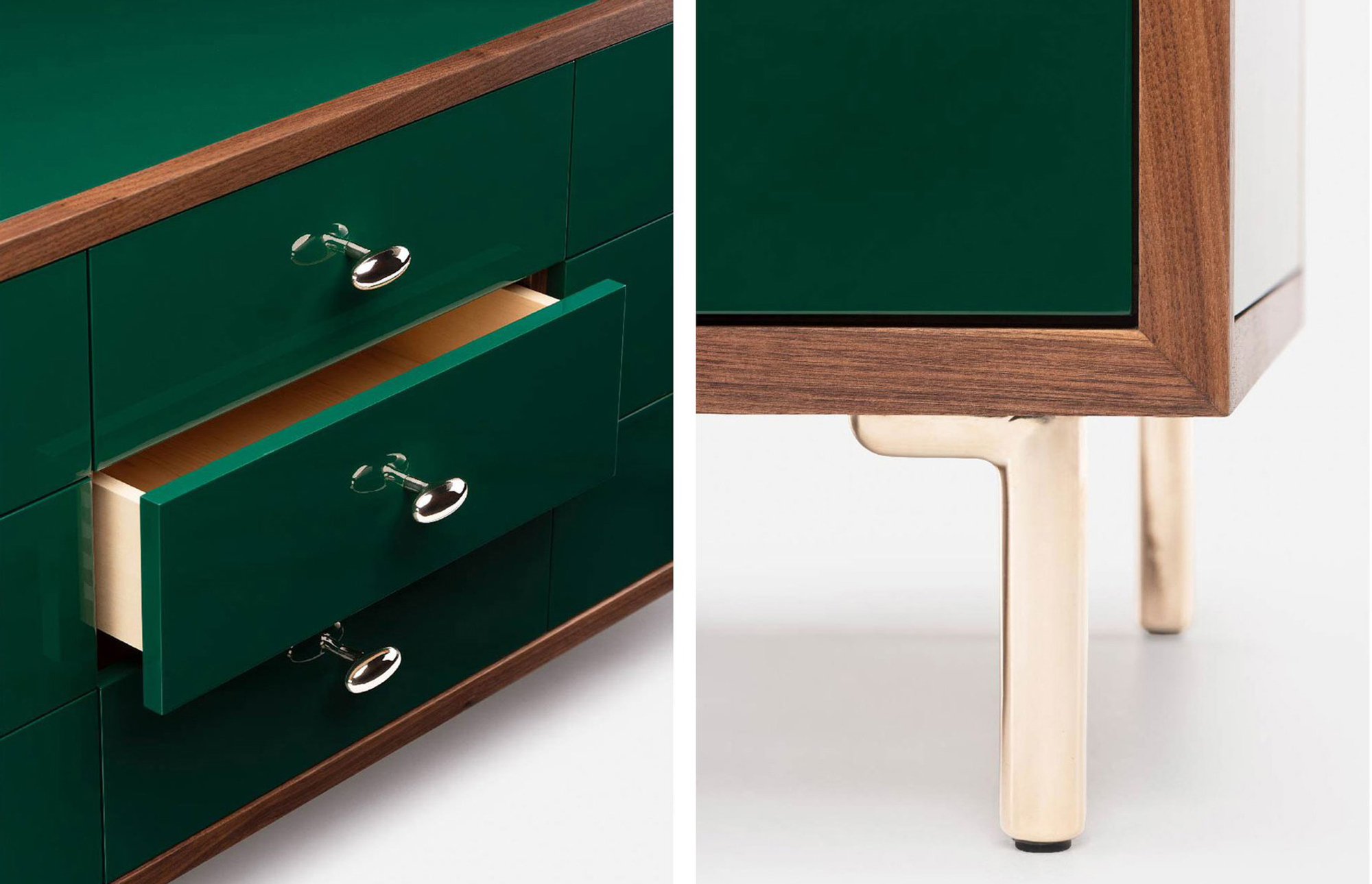 40734 728f704305 053s Classon Low Chest By Jason Miller In Danish Oiled Walnut And Forest Painted Hdf Detailx2web 3 1800x1800 Portrait