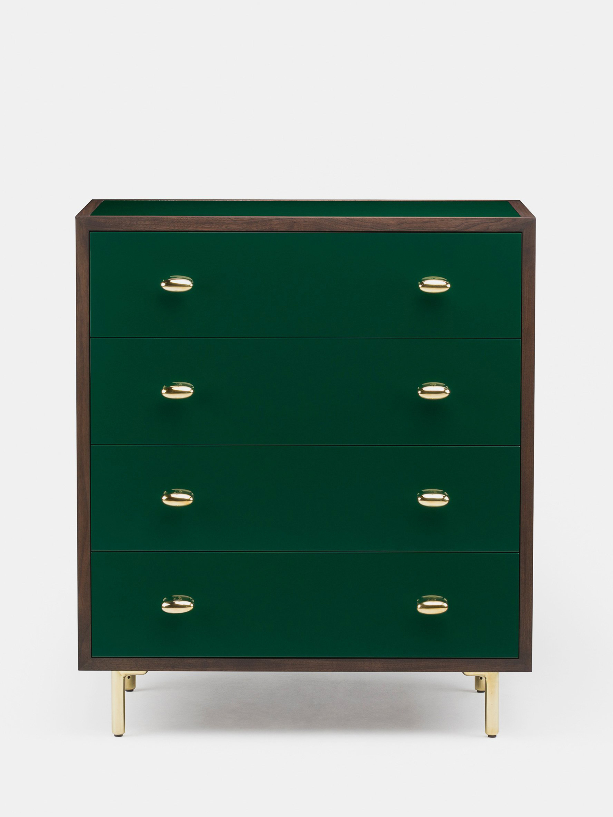 40736 5243f05e28 40736 513ac6be13 053 Classon Tall Chest By Jason Miller In Black Oiled Walnut And Forest Painted Hdf Front Whitebkgrnd Zoom Portrait