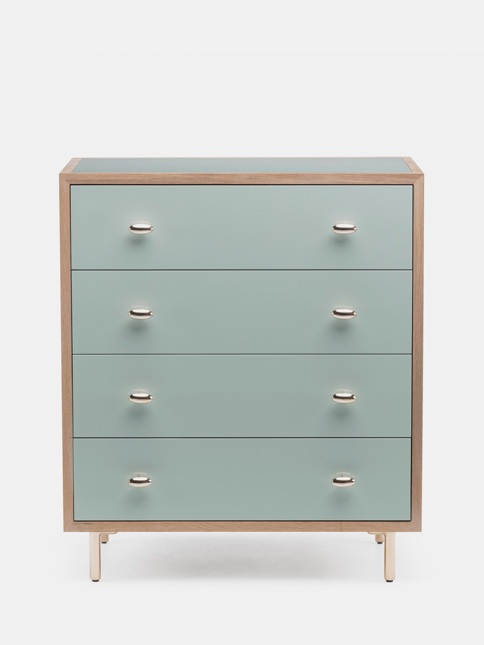 40736 F90754f9e4 40736 890f905e49 053 Classon Tall Chest By Jason Miller In White Oiled Oak And Lagoon Painted Hdf Front Whitbkgrnd Zoom Portrait