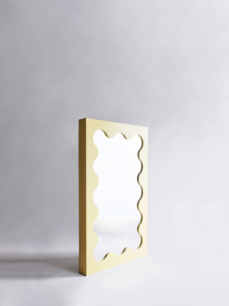 Curvy Mirror Mini - Light Yellow