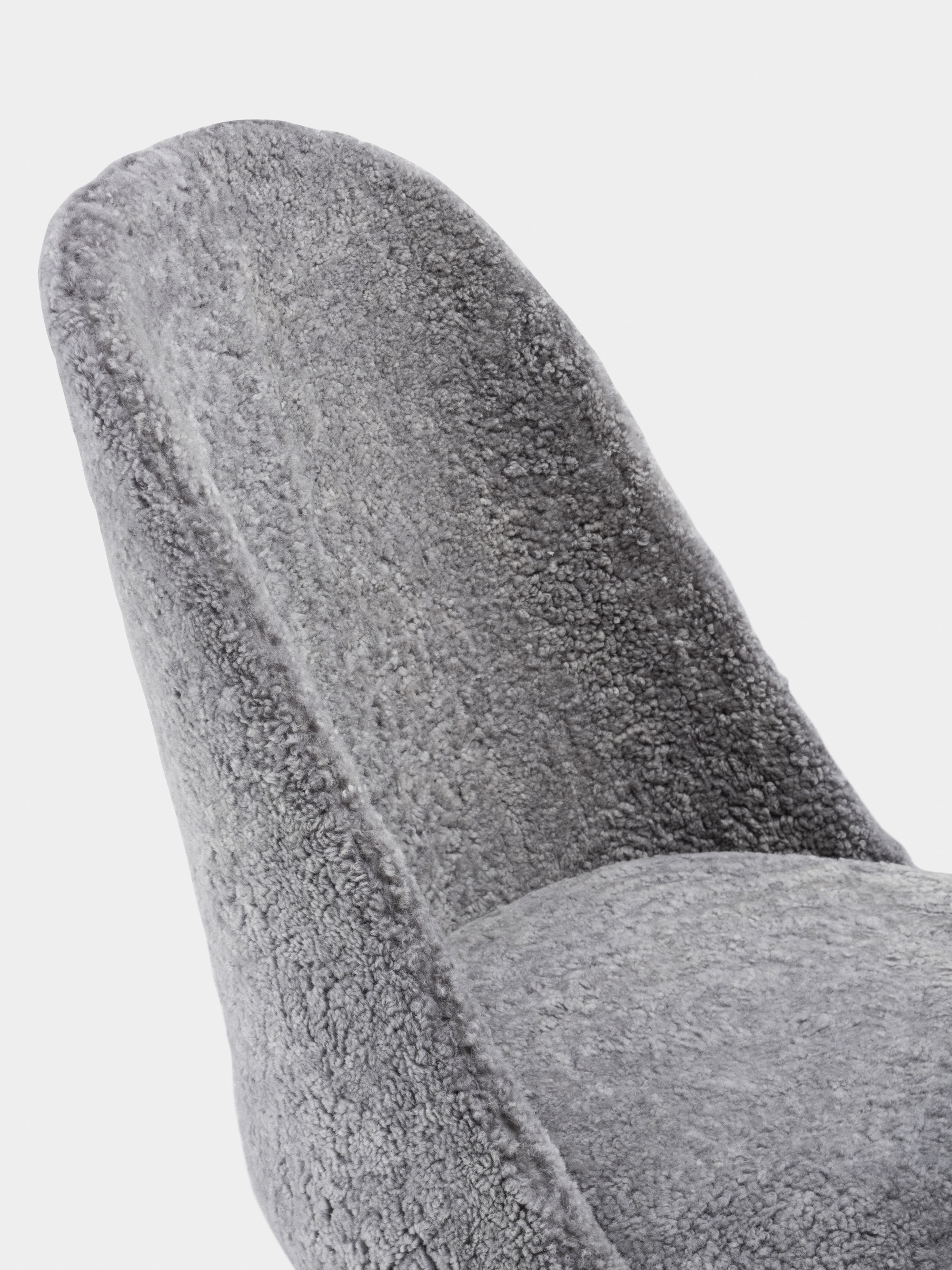 40787 Fcb68a5e60 751 Solo Lounge Chair By Neriandhu In Black Oiled Walnut And Scandinavian Grey Curly Sheepskin Detail2 Whitebkgrnd Portrait