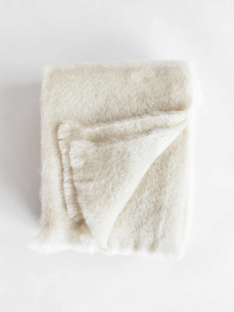 Mohair Throw - White