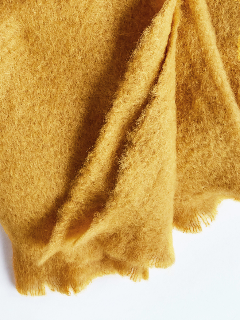 Mohair Throw - Mustard