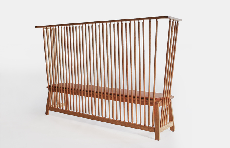 Settle Bench - Oiled Oak - with Leather Seat Pad