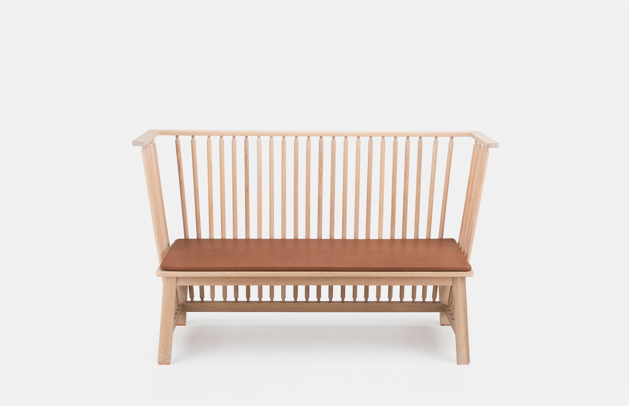 41074 B08d7f3442 40255 122bcb37a9 451 Two Seater Low Settle By Studioilse In White Oiled Oak Front Whitebkgrnd 1 Zoom Portrait