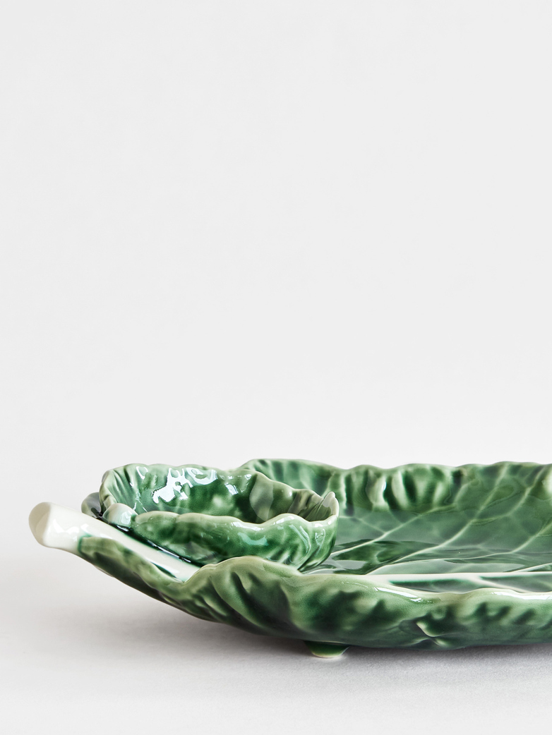 Cabbage Leaf Plate with Bowl