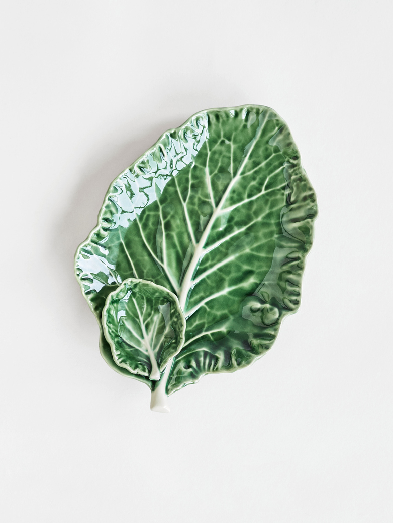 Cabbage Leaf Plate with Bowl