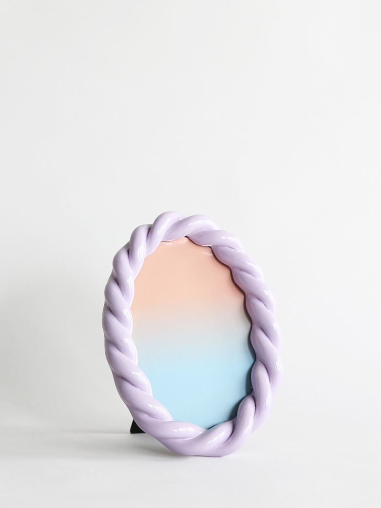 Braid Photo Frame Oval - Lilac