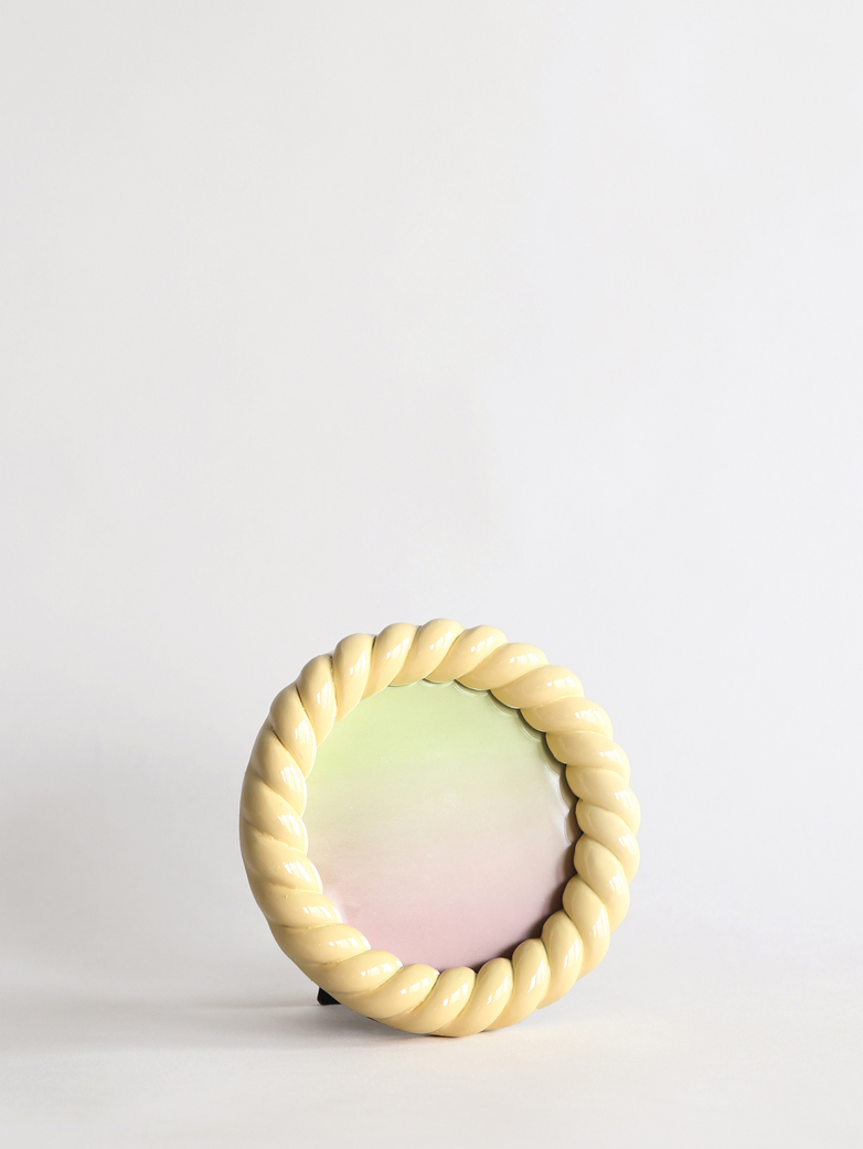 Braid Photo Frame Round - Yellow