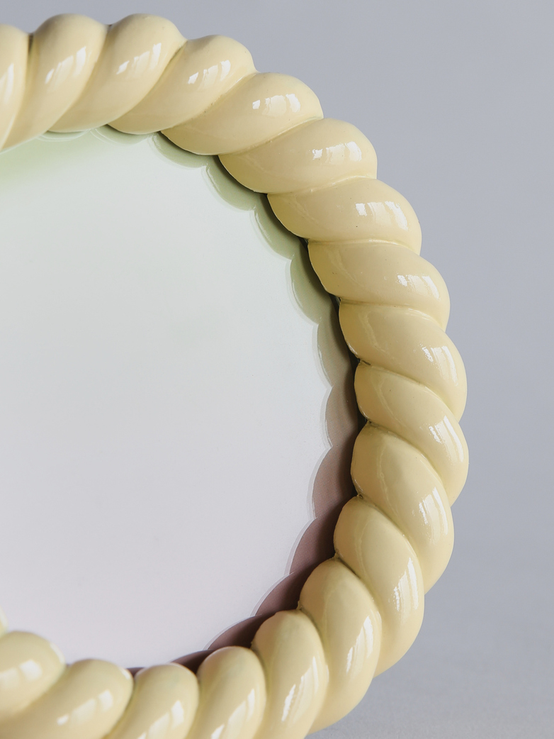 Braid Photo Frame Round - Yellow