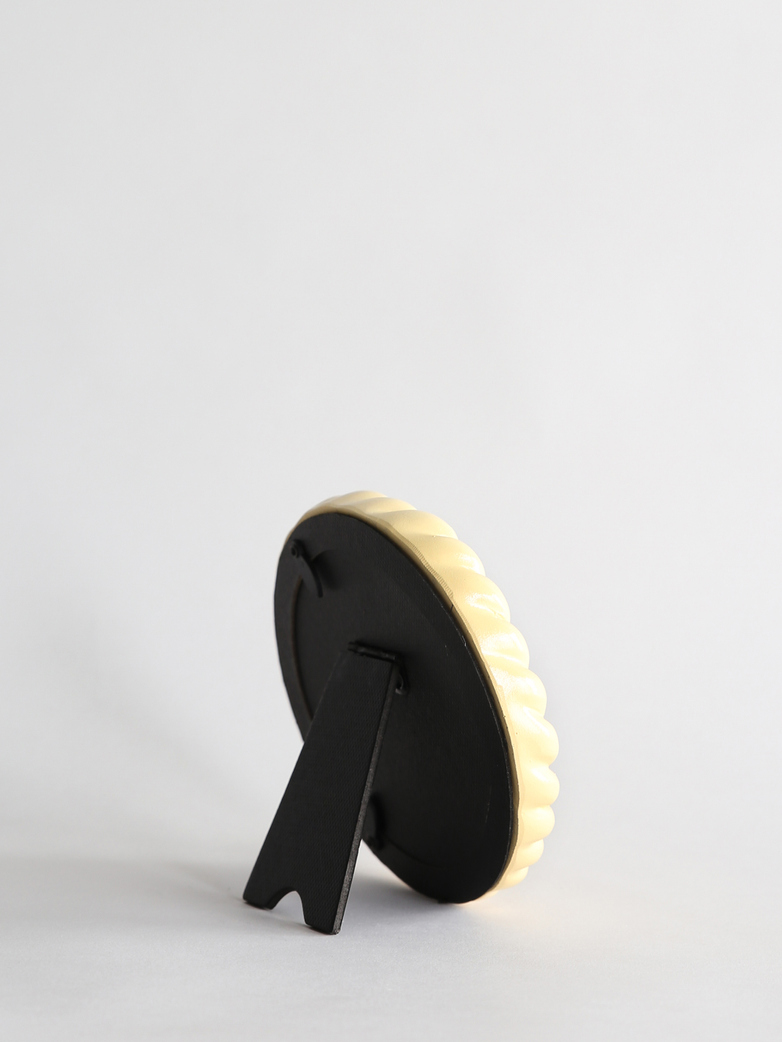 Braid Photo Frame Round - Yellow