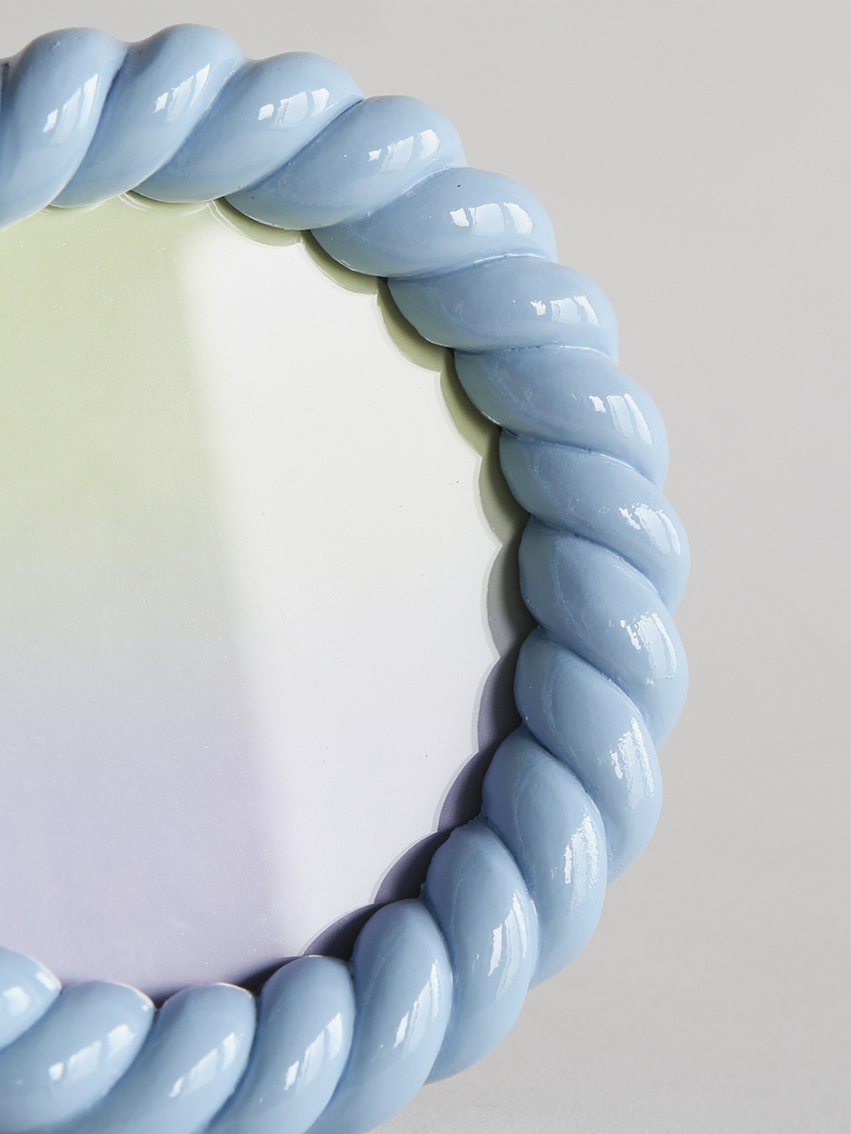 Braid Photo Frame Round - Blue