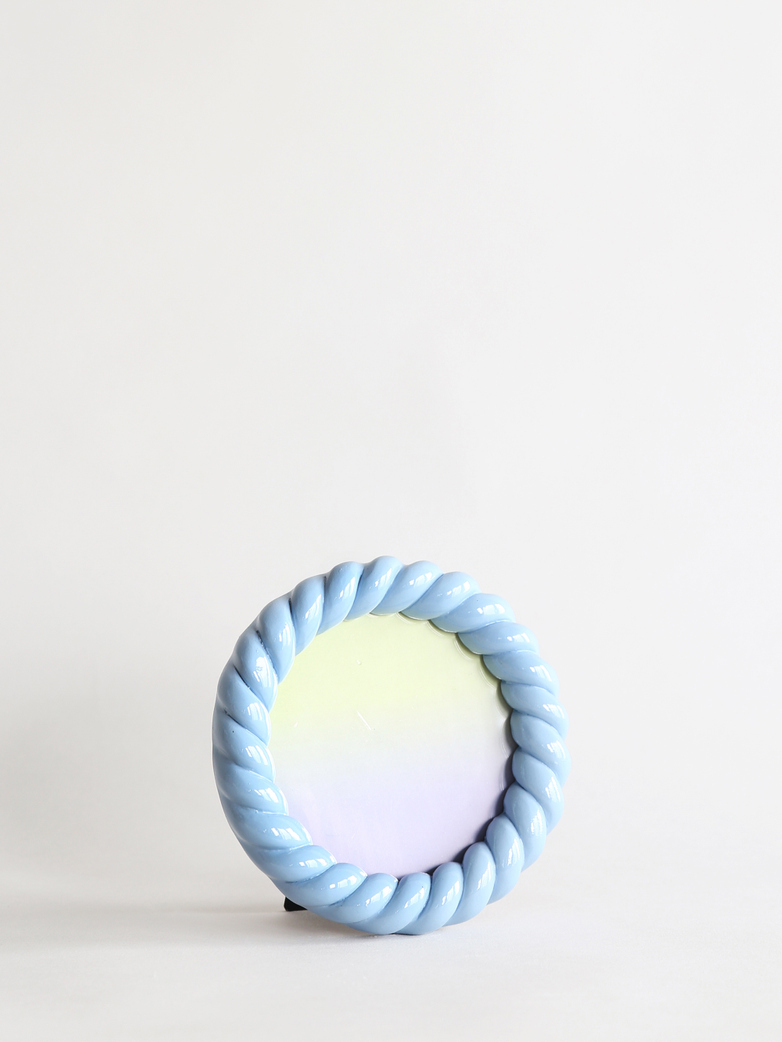 Braid Photo Frame Round - Blue
