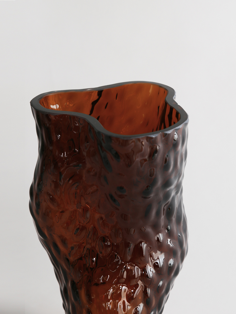 Ostrea Rock Glass Vase - Rust