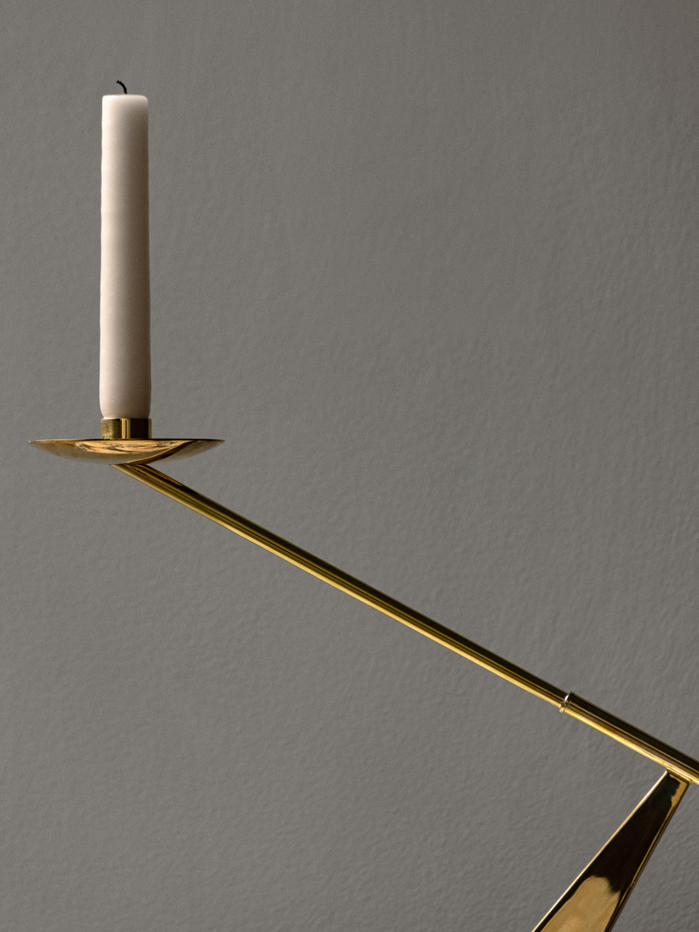 Interconnect Candle Holder - Polished Brass